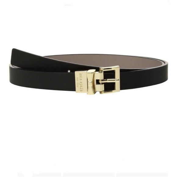 Kate Spade Classic Genuine Leather Reversible Belt Black/Ivory Sz XLarge XL NWT